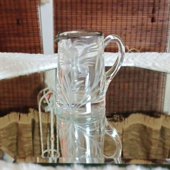 Princess house Etched Crystal Small Milk Pitcher - Picture 4 of 9